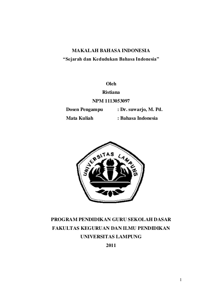 makalah tentang sejarah bahasa indonesia